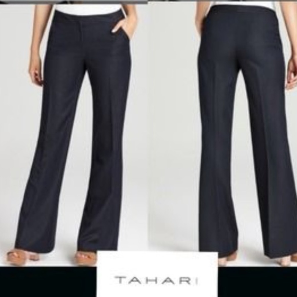 Tahari Terry Pant Black Brown